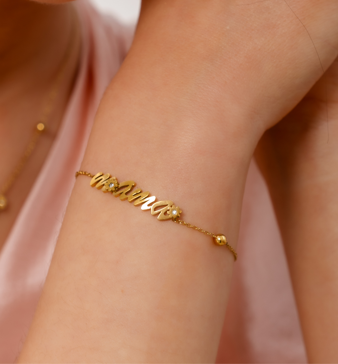 Bransoletka z napisem Mama złota BSA0736