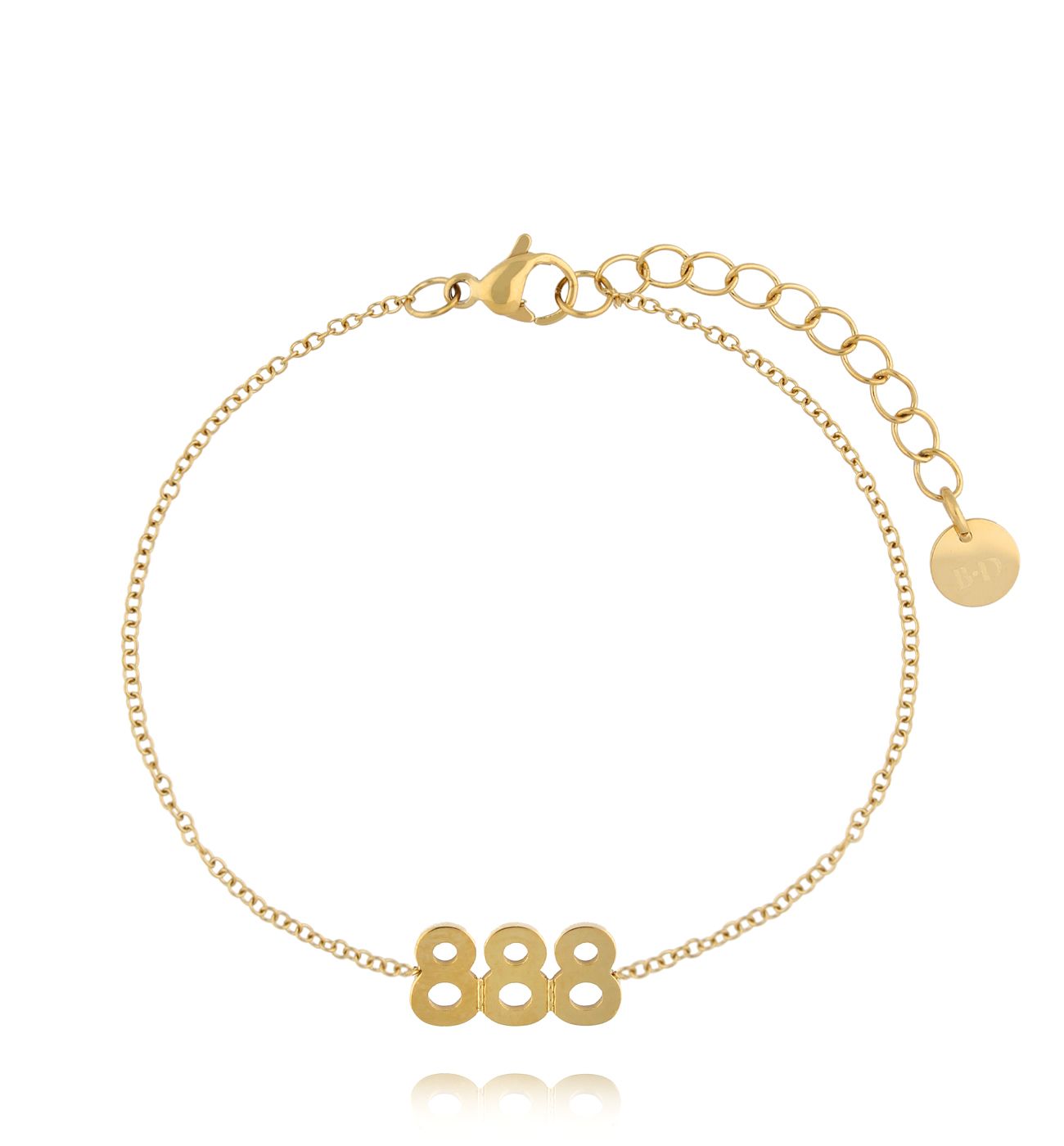 Bransoletka z anielską liczbą 888 złota - By Dziubeka