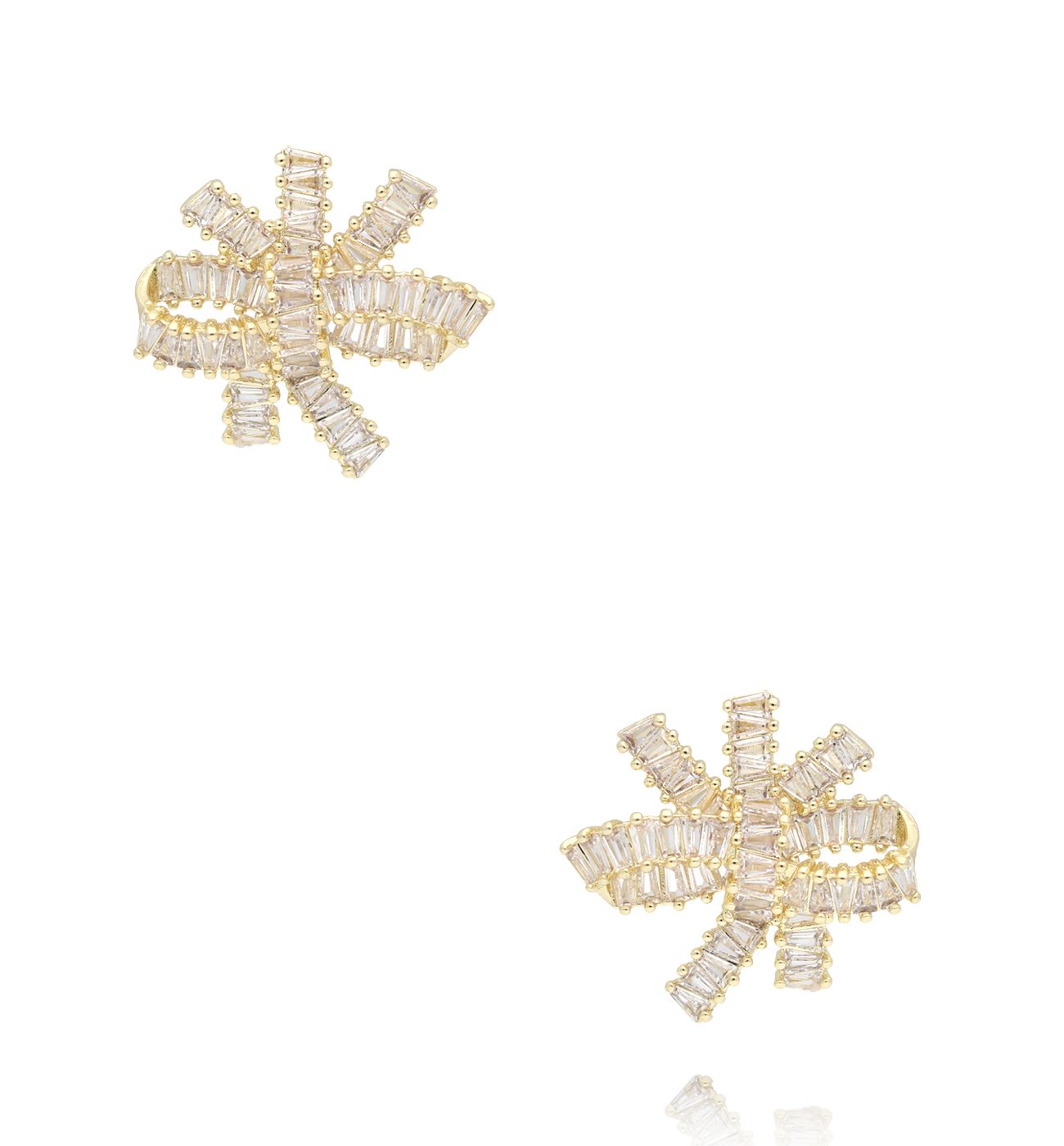 Kolczyki złote z cyrkoniową kokardą KSS2168