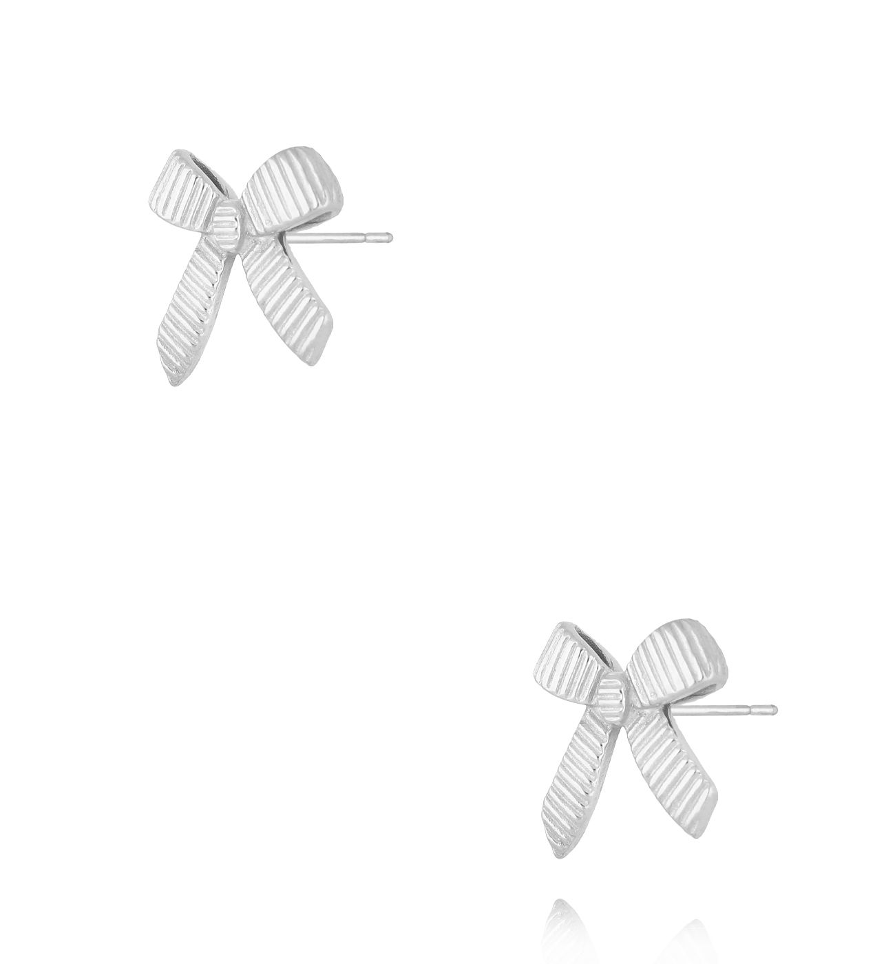 Kolczyki kokardki srebrne - By Dziubeka