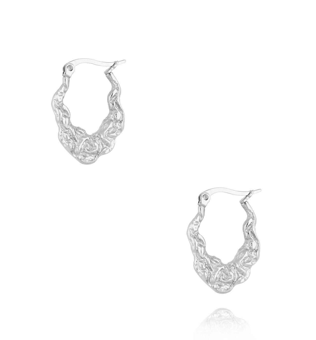 Kolczyki srebrne owalne gniecione Modern Metallics KSA1805