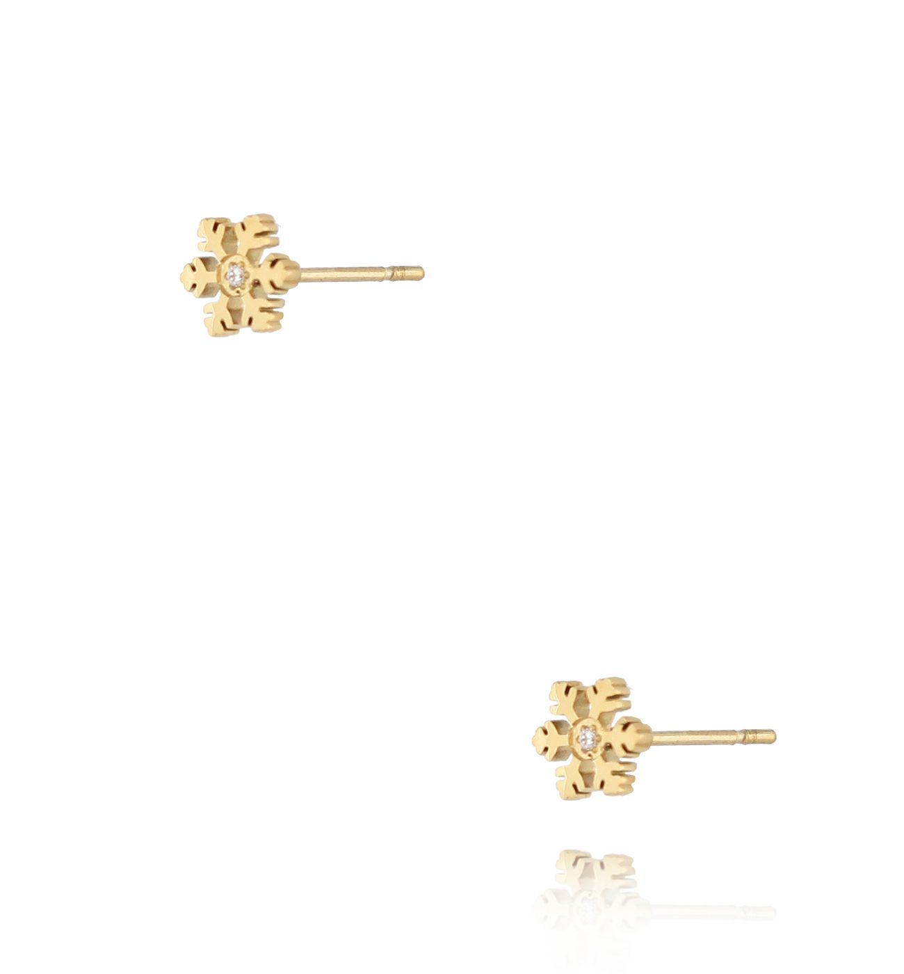 Kolczyki złote śnieżynki White Winter KSA1452