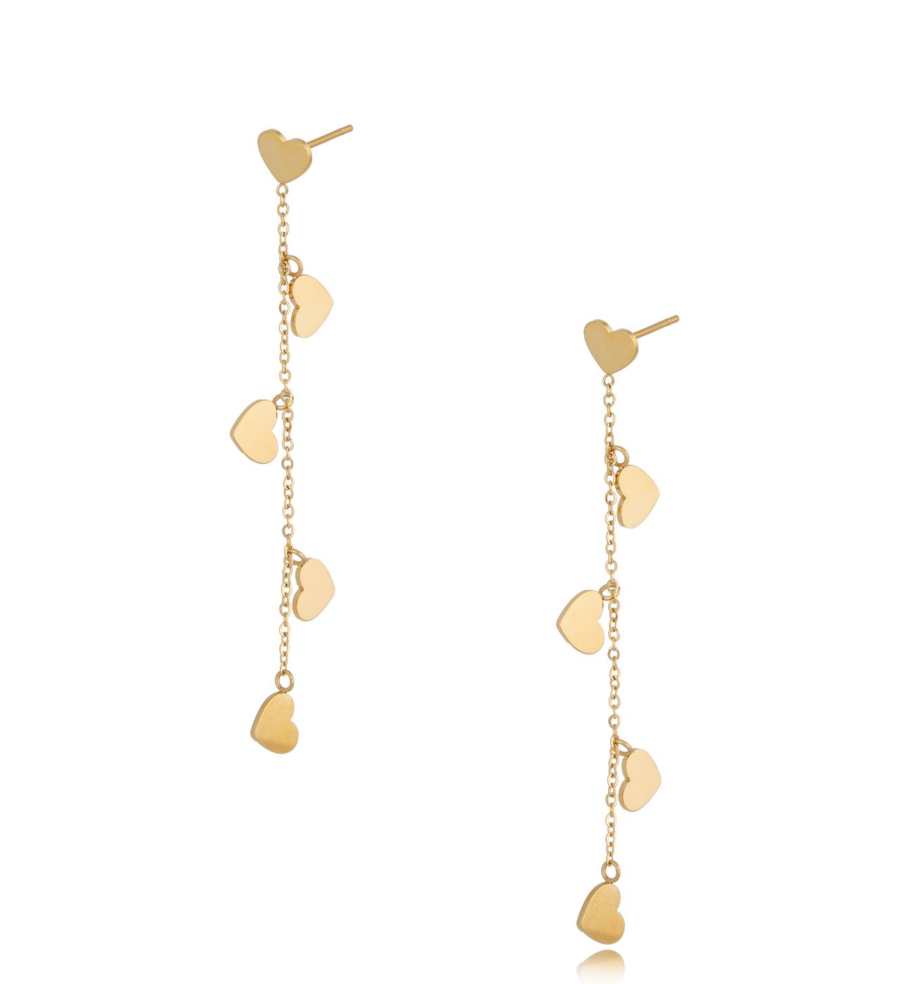 Kolczyki z sercami złote Amore KSA0376