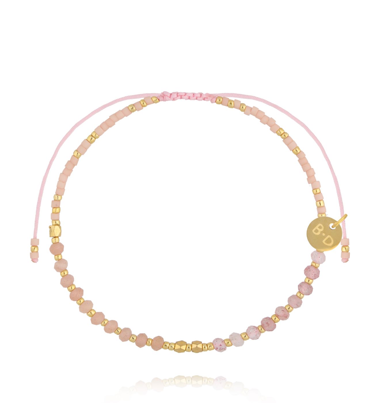 Bransoletka z kamieniem słonecznym i truskawkowym kwarcem BMT0322