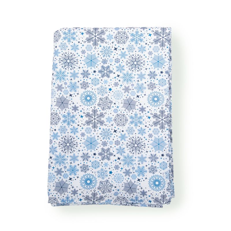 Obrus świąteczny gwiazdki 140 x 200 cm biało-niebieski