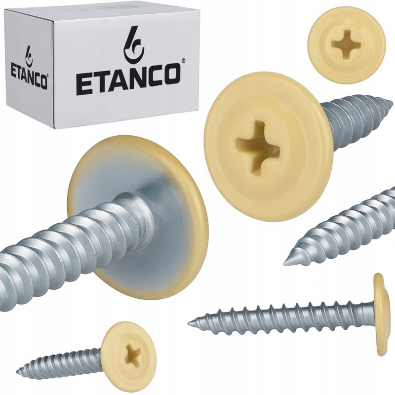 Wkręty Podkładkowe Etanco Do Drewna 4,2X50Mm, Ral 1015 Gm-S 250Szt.