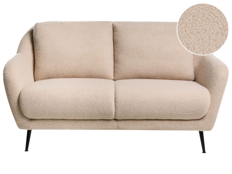 Sofa dla 2 osób Eiby Boucle Beżowy 1 szt.