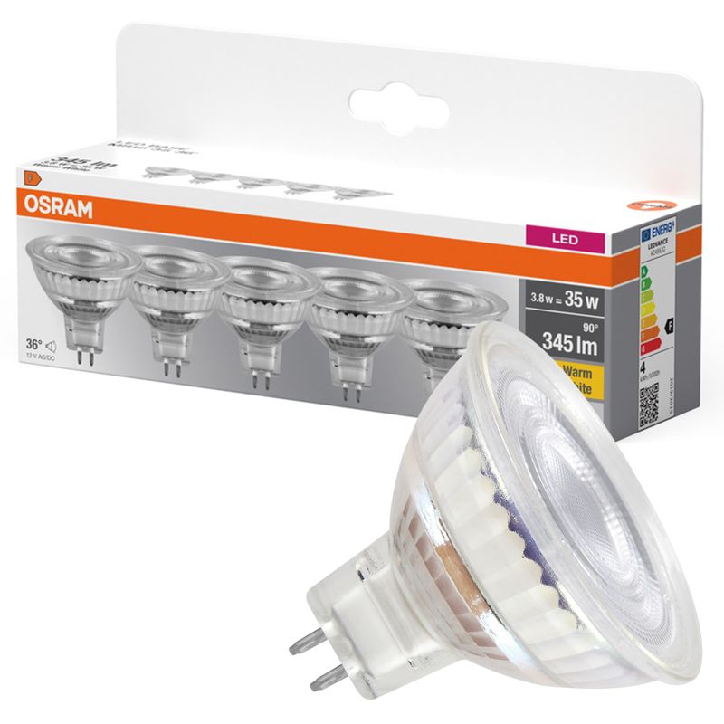 Żarówka LED Osram MR16 Reflektor GU5.3 3.8W 345lm 2700K 12V 36st 5 szt.