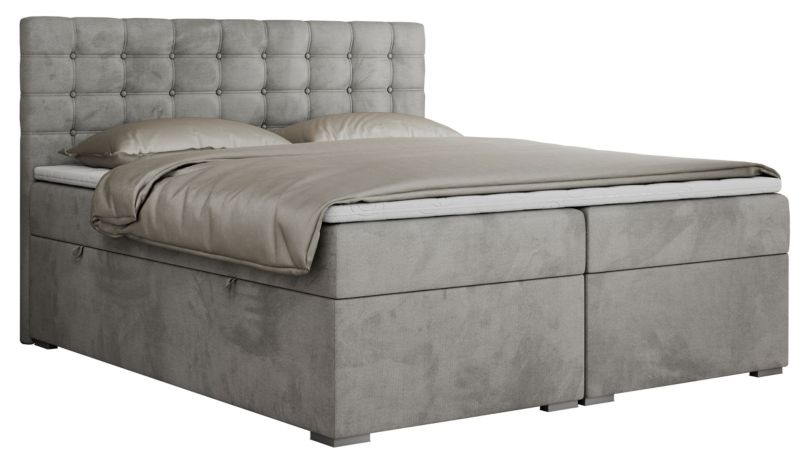 Łóżko kontynentalne MKS Meble SUSAN 120x200 H4 jasnoszary welwet 1szt.