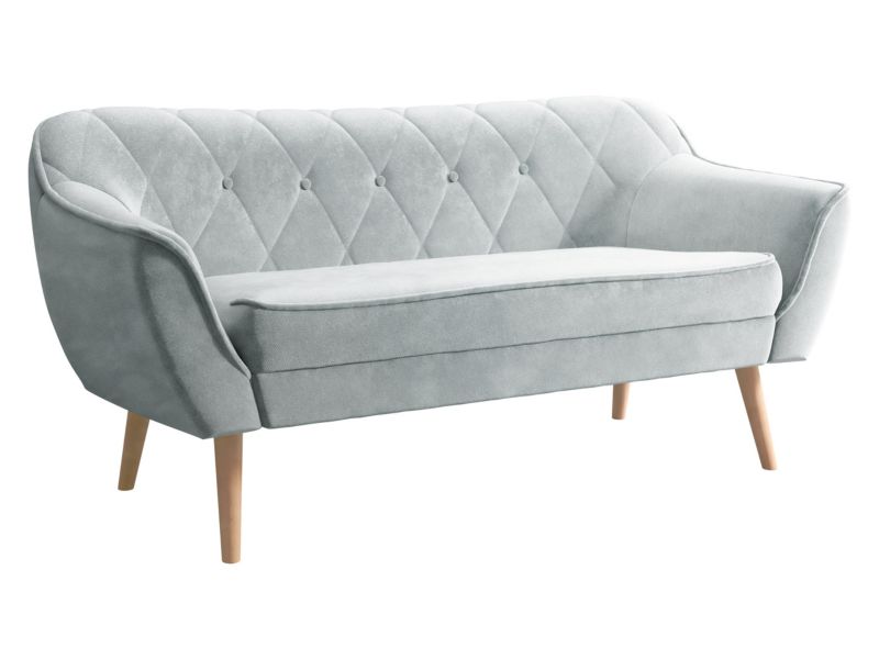 Sofa MIRJAN 24 nowoczesna Skand 2 jasnoszary plusz 1 szt.