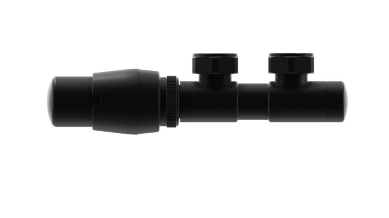 Zawór termostatyczny zespolony do grzejnika LUXRAD DUO lewy czarny mat str. 1 szt