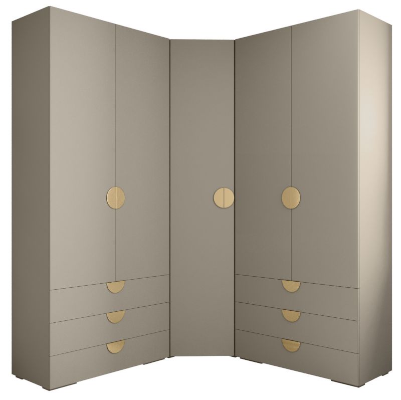 Garderoba wysoka do przedpokoju Abiks INOVA 4 Z7 kaszmir+złoty 1 szt.