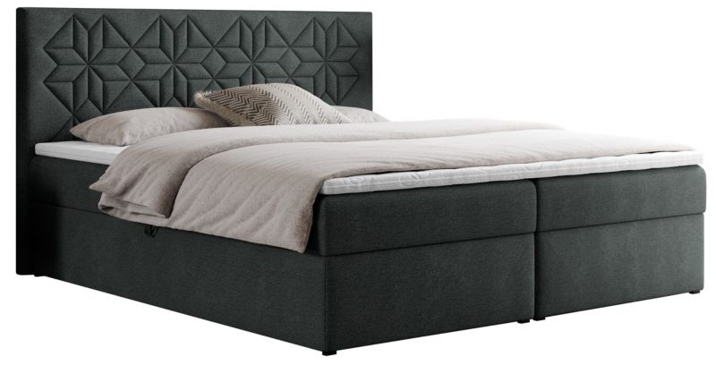 Łóżko kontynentalne MKS Meble LEILA 140x200 H4 Ciemnoszary struktura 1szt.