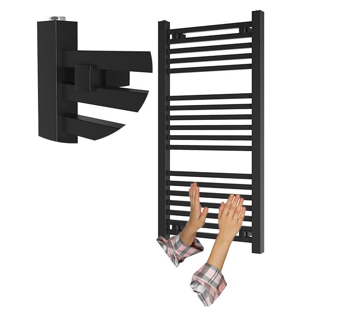 Grzejnik Łazienkowy Granitan Bergen 100/50cm Czarny Kaloryfer Drabinkowy 1kpl.