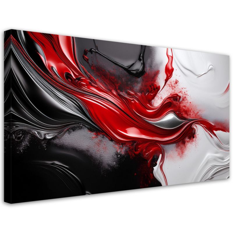 Obraz na płótnie Feeby Abstrakcja Czerwony Czarny 3D 100x50cm 1szt