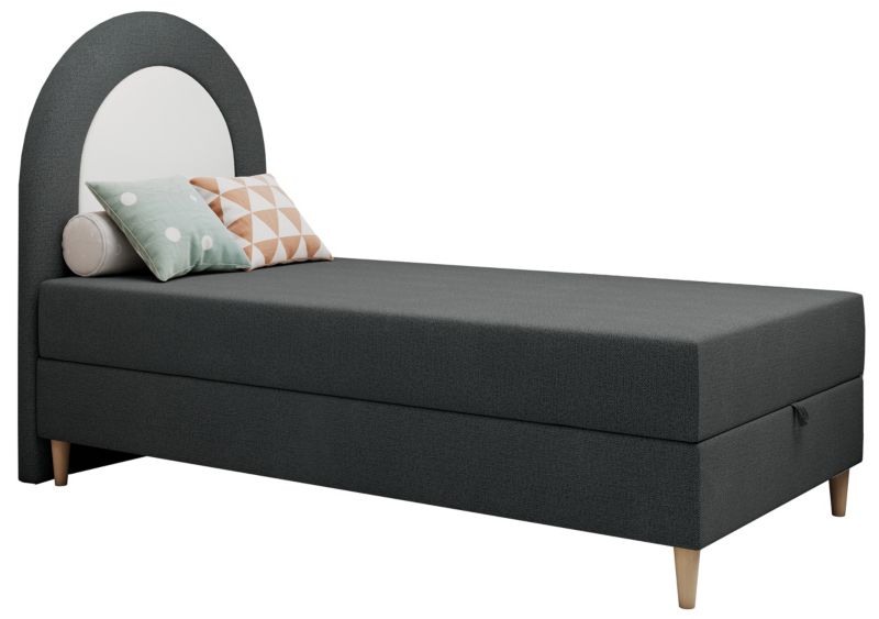 Łóżko młodzieżowe MKS Meble NEST 90x180 H3 ciemnoszary struktura topper Visco 1szt.