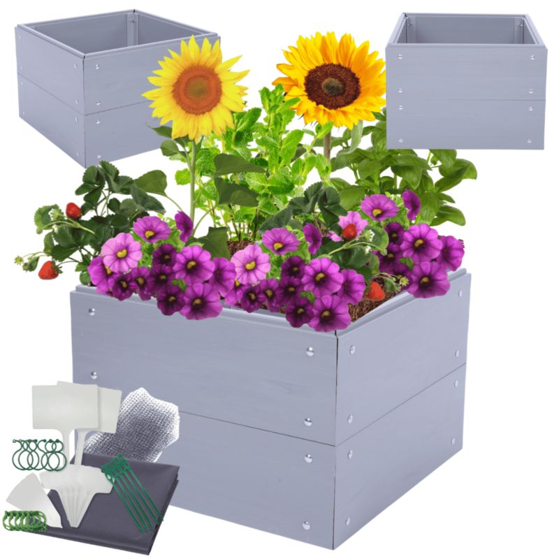 Grządka podwyższona MODO24 modułowa plastikowa trwała odporna na warunki atmosferyczne 40x80x80 cm 1 szt.