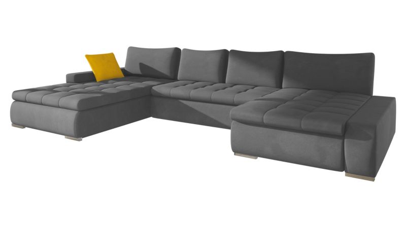 Narożnik z funkcją spania MIRJAN 24 Caro stalowy + słoneczny żółty 1 szt.