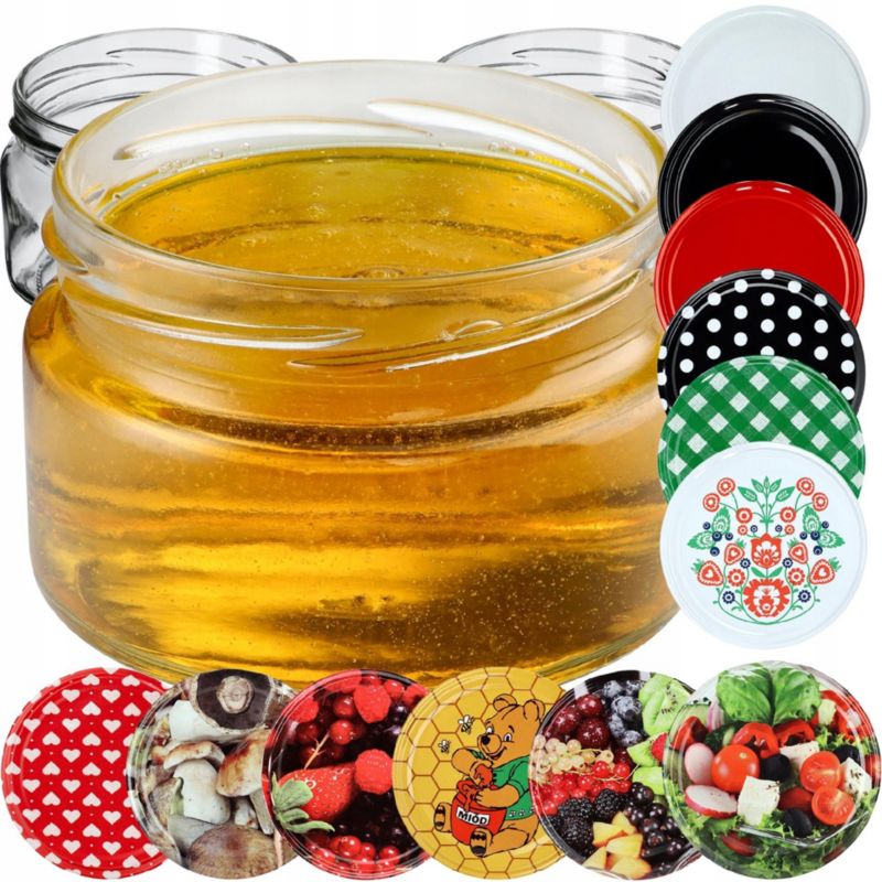 Słoik KADAX 250 ml Słoiki Na Przetwory Miód Szklany Wieczka Zakrętki fi 82 50 szt