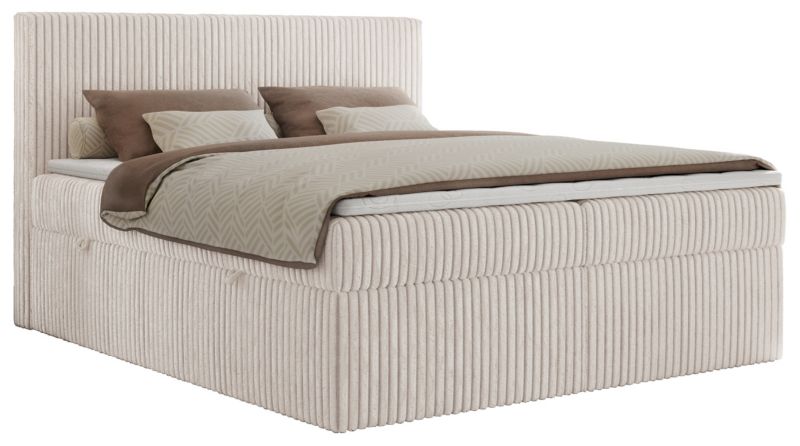 Łóżko kontynentalne MKS Meble TILIANO 160x200 H3 beżowy sztruks 1szt.