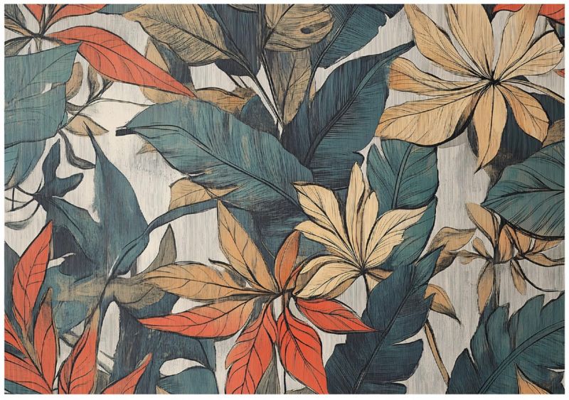 Tapeta Do Sypialni Salonu Kuchni WALLARENA 300x210 cm Dekoracja Fototapeta Liście Abstrakcja 1 szt.