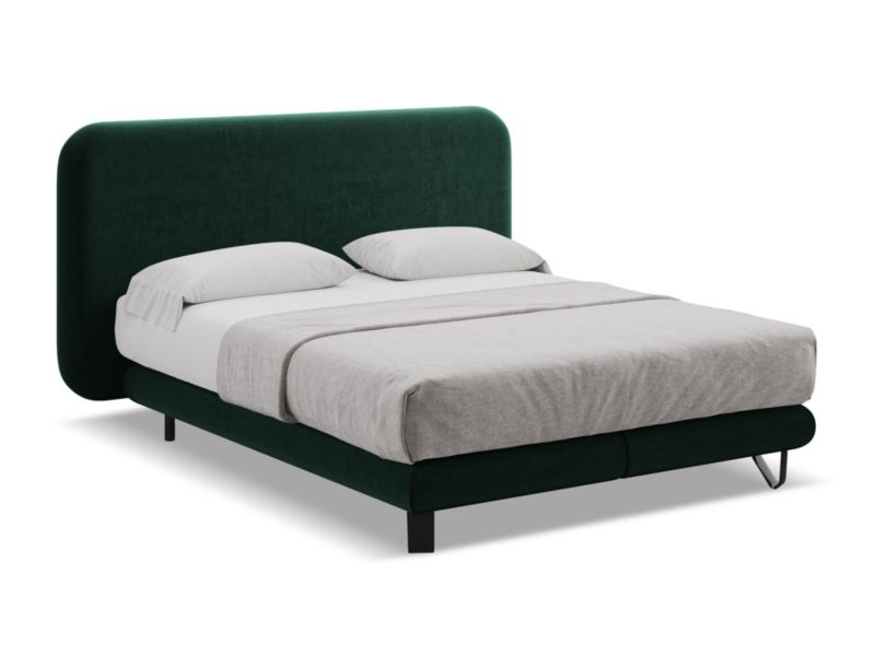 Łóżko LaMiaSofa Ilima z weluru 160x200 butelkowa zieleń 1 szt.