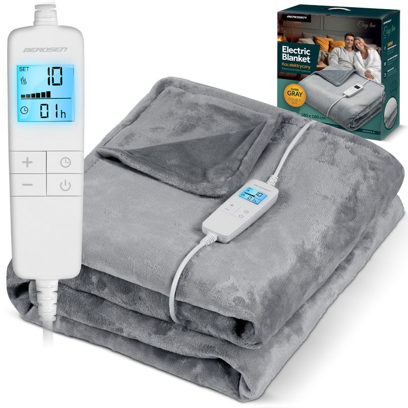 Koc elektryczny Berdsen BD-960 180x160cm 160W ciemnoszary 1szt.