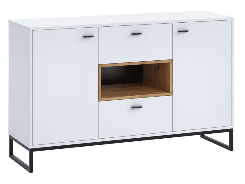 Komoda MIRJAN 24 Olier K2D2SZ biały + dąb artisan 1 szt.
