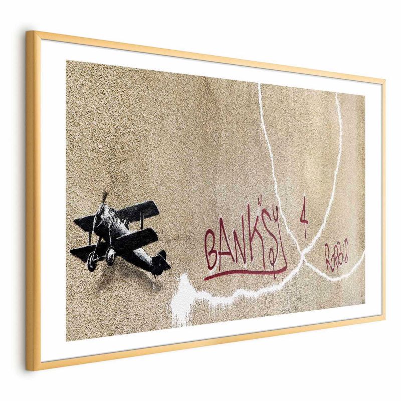 Plakat Artgeist Dwupłatowiec 30x21 cm z ramą złotą 1 szt