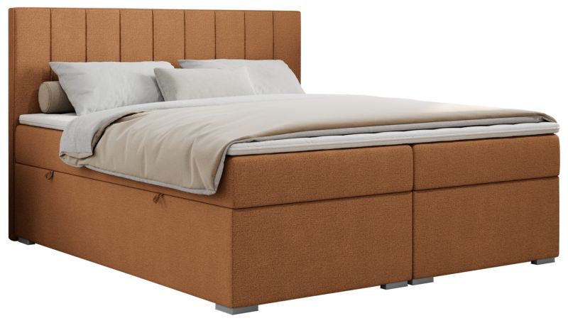 Łóżko kontynentalne MKS Meble ALLY 200x200 H4 pomarańczowy struktura 1szt.