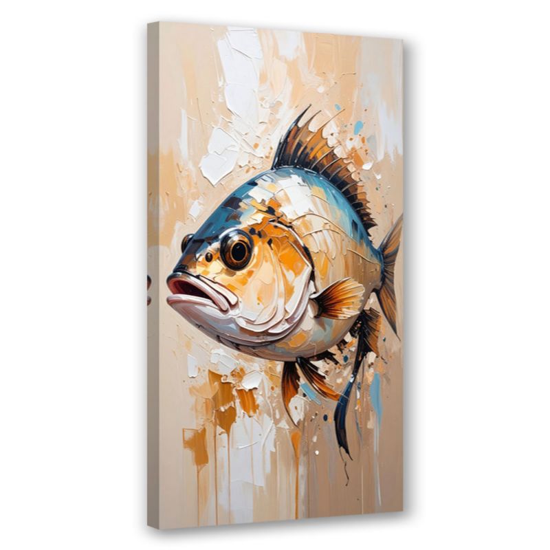 Obraz na płótnie do salonu kuchni restauracji Feeby Ryba morska Beżowy 60x120cm 1szt