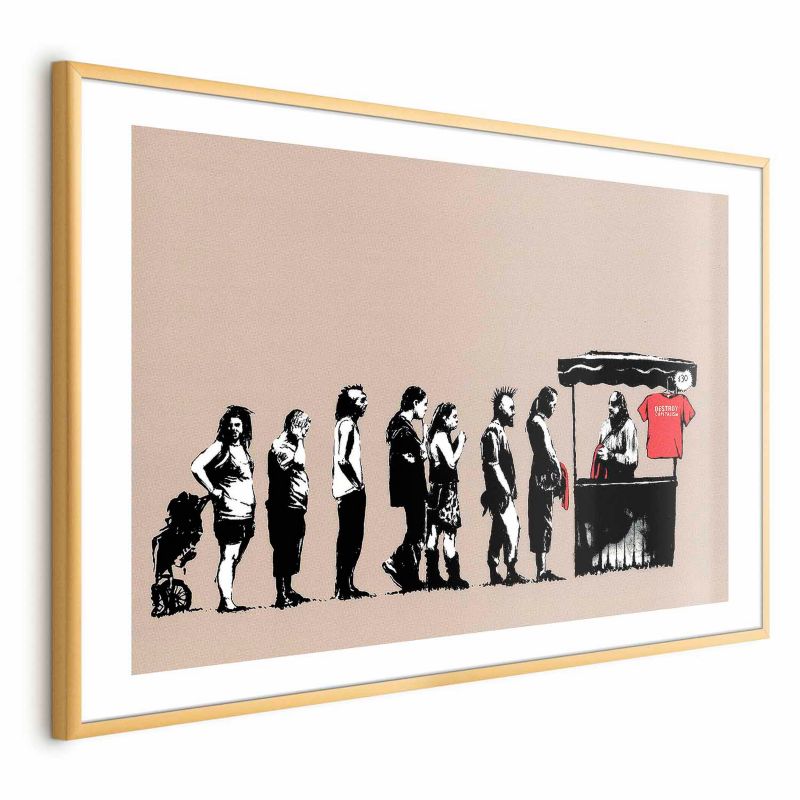 Plakat Artgeist Zniszczyć kapitalizm 60x40 cm z ramą złotą z marginesem 1 szt