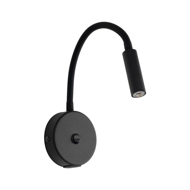 Kinkiet TK-Lighting Lagos czarny elastyczne ramię na łóżko Usb - 1 szt.