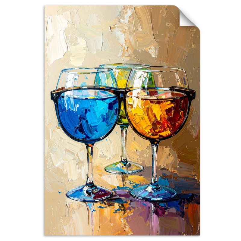 Naklejki samoprzylepne do salonu sypialni Feeby Kieliszki Napój Koktail 20x30cm 1szt