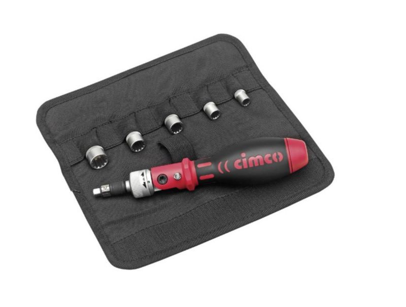 Komplet końcówek + wkrętak z grzechotką Cimco 18 szt.