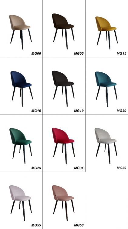 Krzesło CLAUDINE 1 BL VELVET oliwkowe ATOS 1 szt.