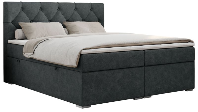 Łóżko kontynentalne MKS Meble ALDA 200x200 H3 ciemnoszary struktura 1szt.