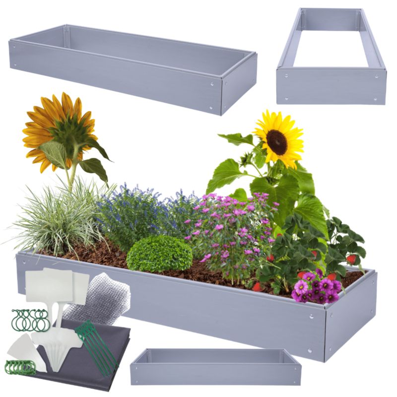 Skrzynia na warzywa MODO24 modułowa plastikowa trwała odporna na warunki atmosferyczne 20x140x45 cm 1 szt.