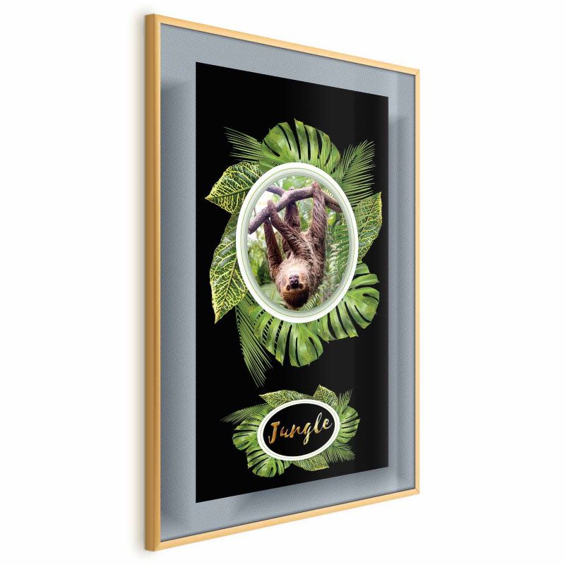 Plakat Artgeist Leniwiec 40x60 cm z ramą złotą 1 szt