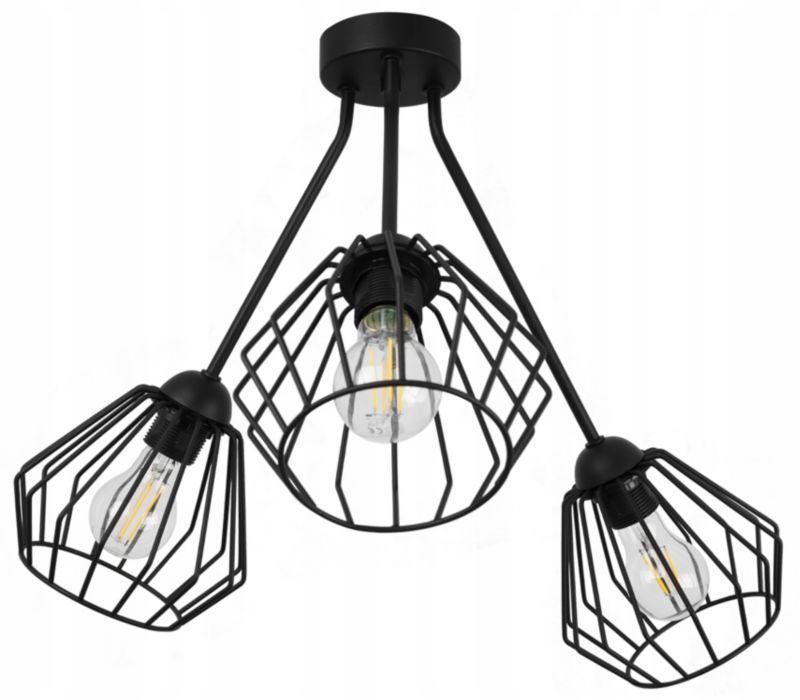Lampa sufitowa wisząca Light Home LH Trio Santos 3x E27 60W czarny 1szt.