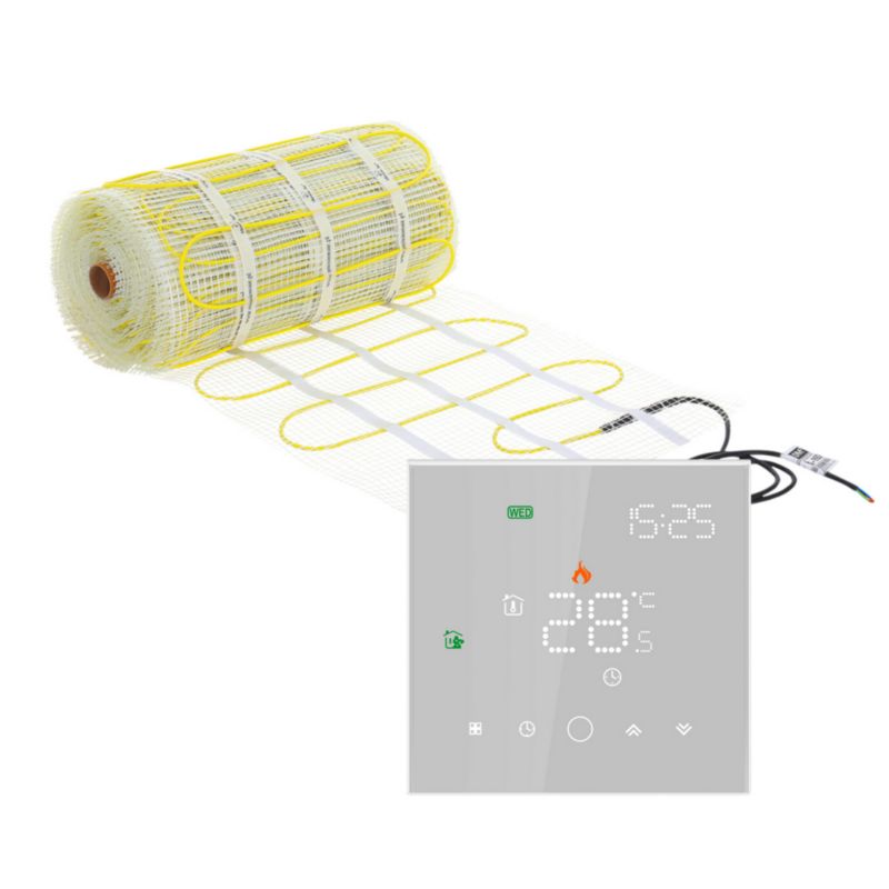 Zestaw mat grzewczych pod płytki Mission Air MA-160 4m² + Leo Biały 1szt