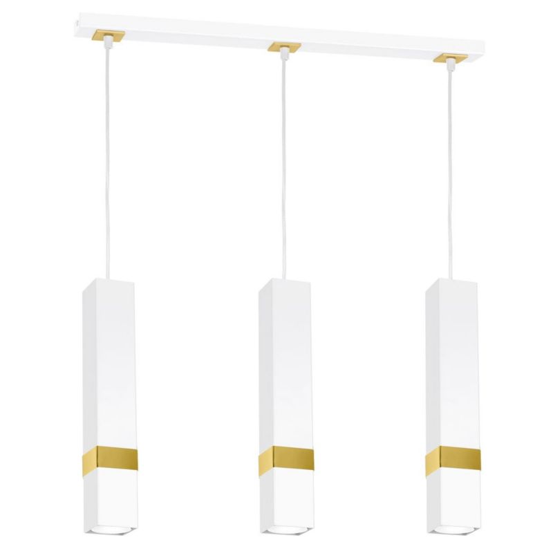 Lampa wisząca Milagro Vidar 2768 biało-złota szerokość 60 cm 3xGU10 x 40W 1 szt.