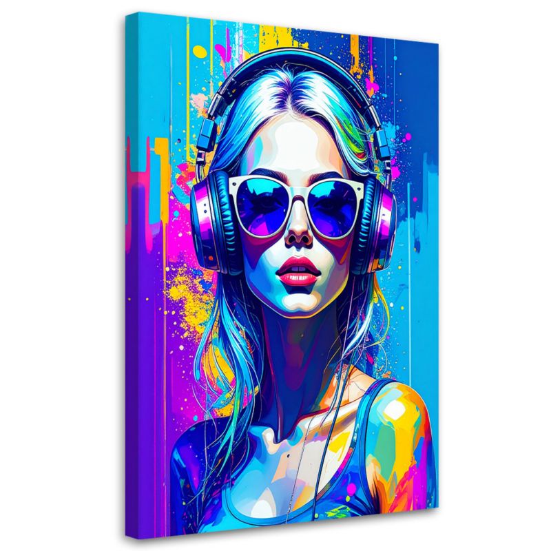 Obraz na płótnie Feeby Abstrakcja Kolorowa Kobieta w okularach 40x60cm 1szt