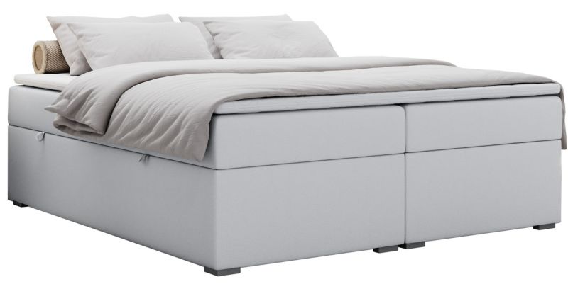 Łóżko kontynentalne MKS Meble BESS 200x200 H3 biały ekoskóra 1szt.