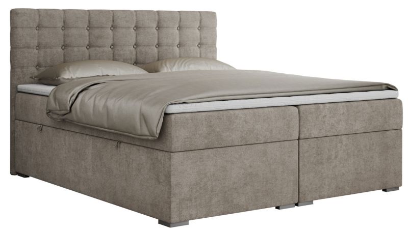 Łóżko kontynentalne MKS Meble SUSAN 160x200 H3 beżowy struktura 1szt.