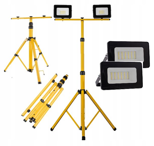 Naświetlacz LED Germina na statywie 2x30W barwa zimna IP65 1szt.