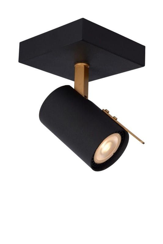 Kinkiet ścienny Lucide Grony czarny-mosiądz-złoty 1 x GU10 x 5W IP20 wym: 15 x 10 x 10 cm - 1 szt.