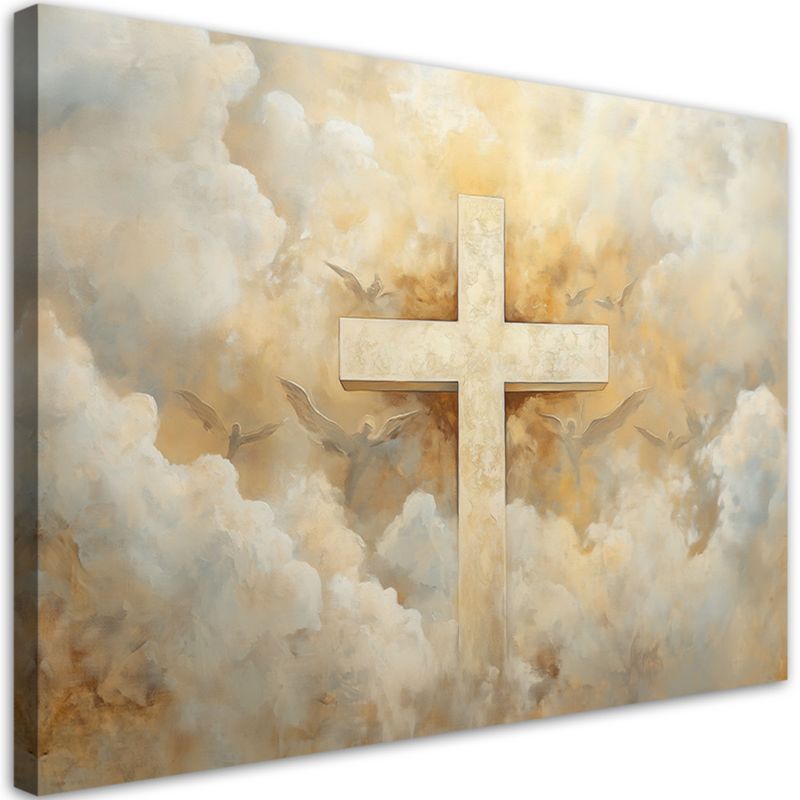 Obraz na płótnie Feeby Krzyż Niebo Religijny 100x70cm 1szt