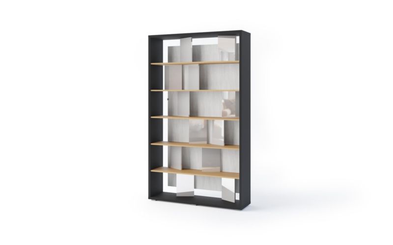 Regał stojący Bettso Fitt z półkami i oświetleniem LED szary połysk 1szt