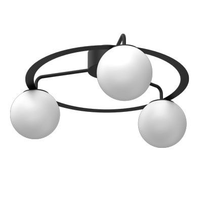 Lampa sufitowa wisząca Luminex Ballo 5804 czarny mat-biała szklane kule 3xE27 x 15W 1 szt.